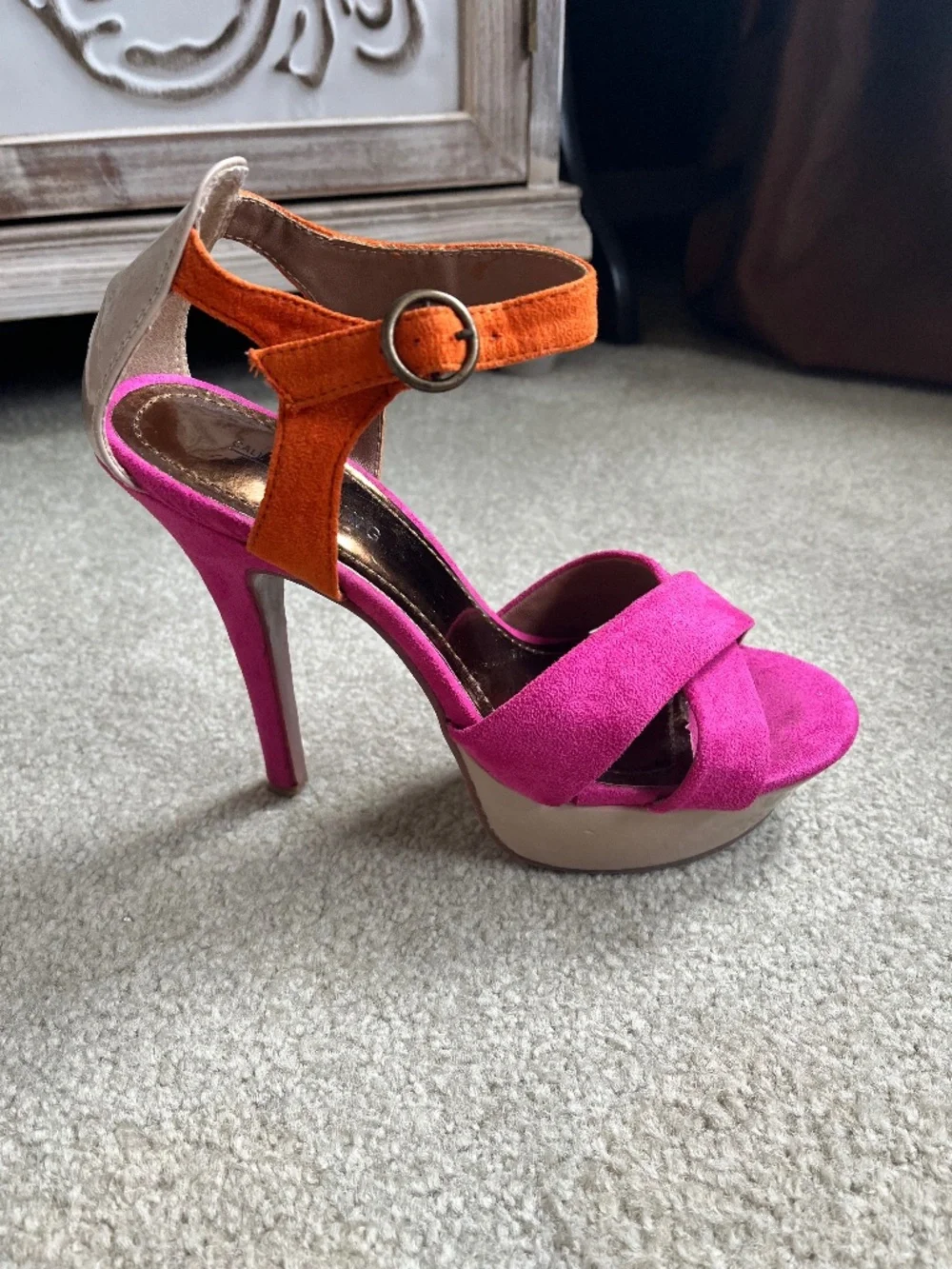 Spring Suede Multi-Coloured Heels - Picture 1 of 11